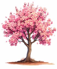 Tree with pink flowers painting