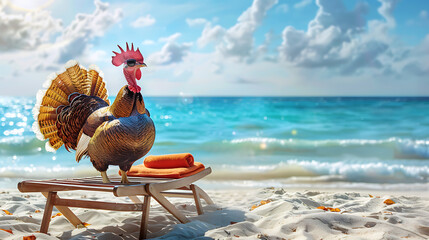 turkey at the beach - obrazy, fototapety, plakaty