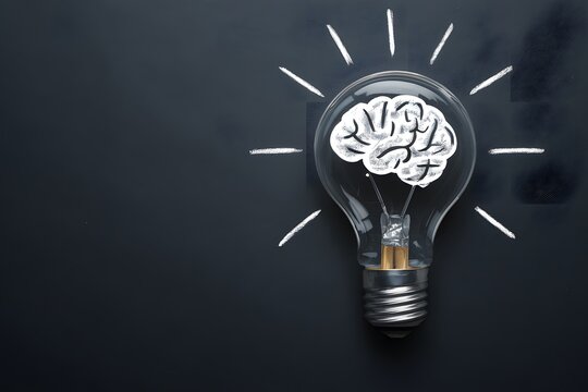 ImageStock Light bulb with brain inside, symbolizing the concept of bright business ideas and innovation