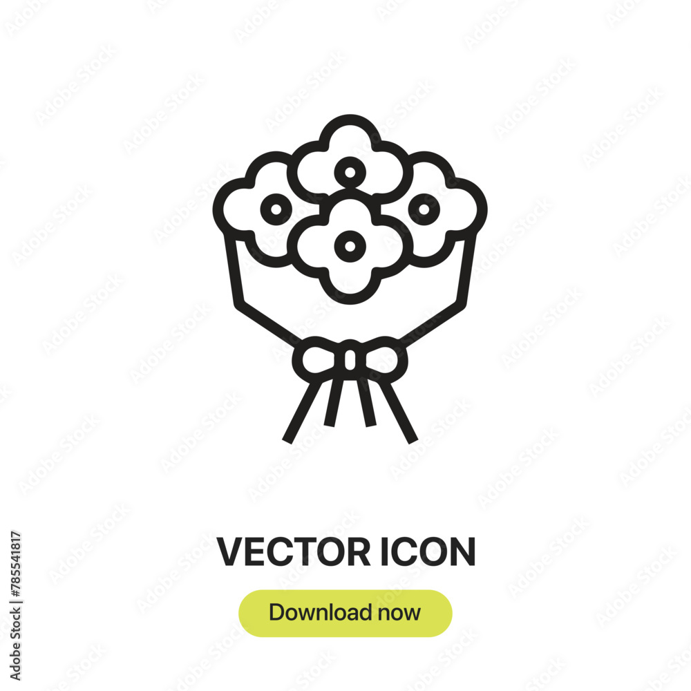 Fototapete flower icon vector. linear-style sign for mobile concept and web design. flower symbol illustration.