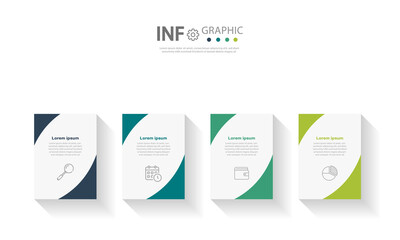 Infographic vector design template and 4 options or steps. Can be used for process diagrams, presentations, workflow layouts.