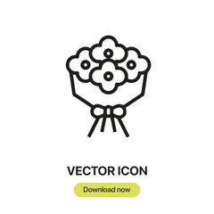 Flower icon vector. Linear-style sign for mobile concept and web design. Flower symbol illustration. Pixel vector graphics - Vector.	
