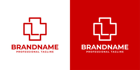 Letter L Medical Cross Logo, suitable for business related to Medical Cross or Pharmacy with L initial