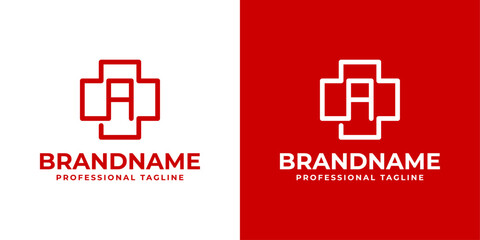 Letter A Medical Cross Logo, suitable for business related to Medical Cross or Pharmacy with A initial