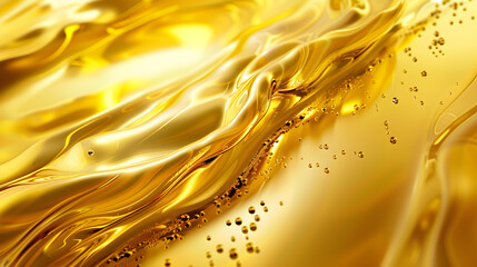 Beautiful shiny golden yellow liquid that feels like it's moving. - obrazy, fototapety, plakaty