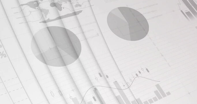 Image of grey charts and diagrams on white background