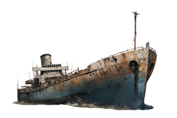 Fototapeta premium PNG Ship watercraft shipwreck vehicle, digital paint illustration