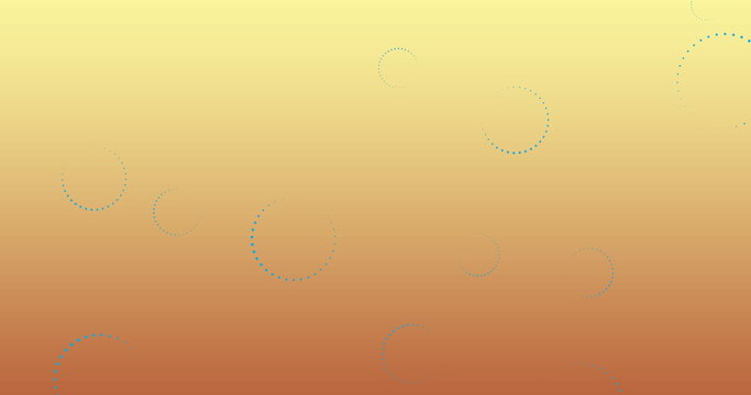 Digital image of multiple throbber icons floating against yellow gradient background - Powered by Adobe