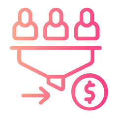 sales pipeline gradient icon