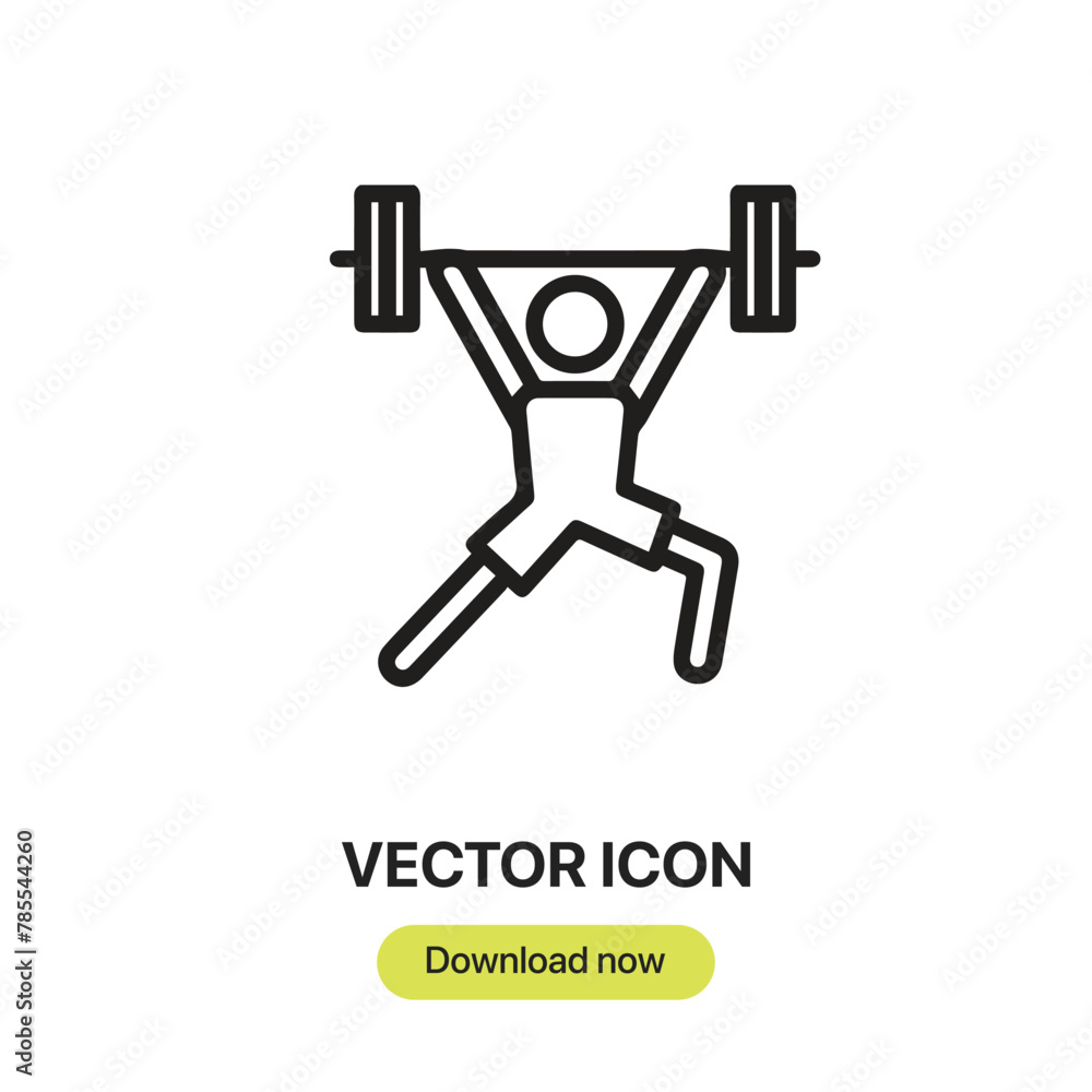 Leinwandbilder weightlifter icon vector. linear-style sign for mobile concept and web design. weightlifter symbol i