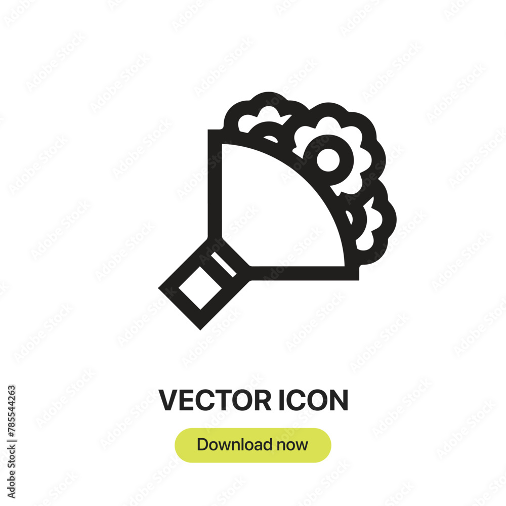 Poster bouquet icon vector. linear-style sign for mobile concept and web design. bouquet symbol illustratio