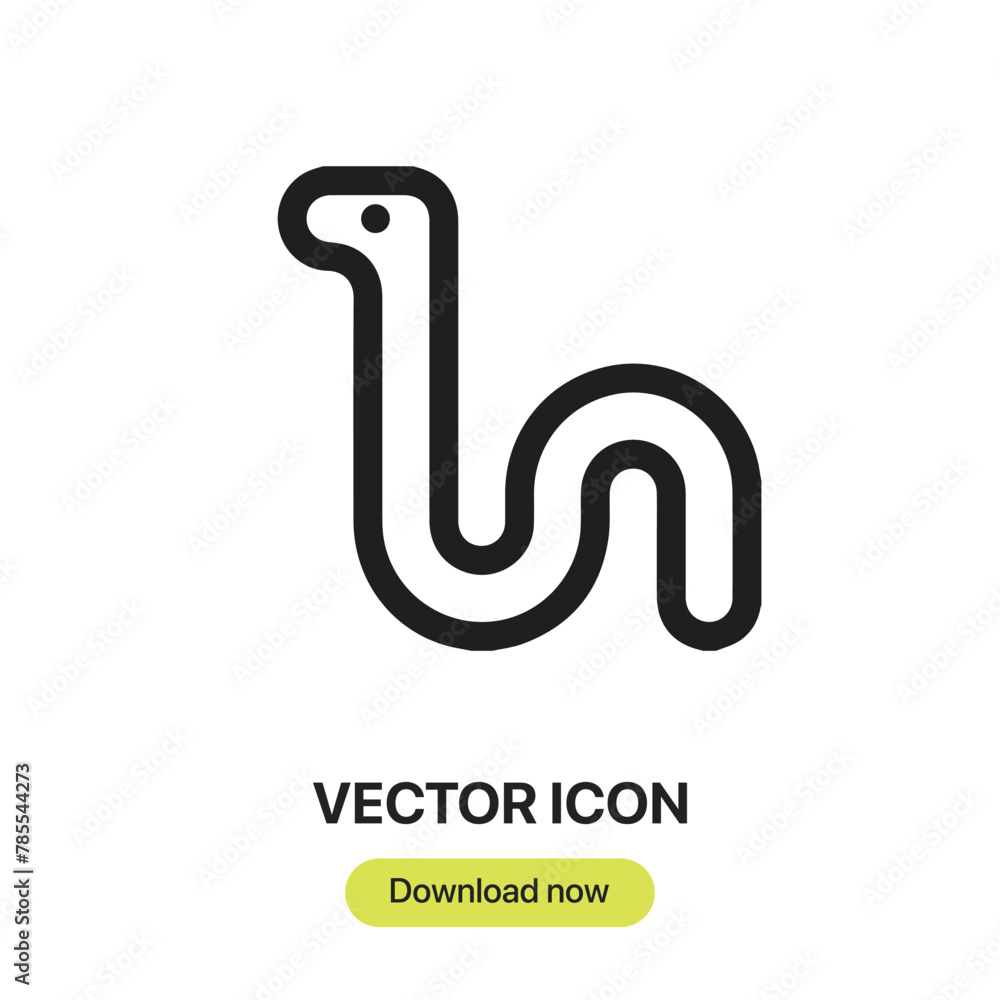 Leinwandbilder snake icon vector. linear-style sign for mobile concept and web design. snake symbol illustration. p