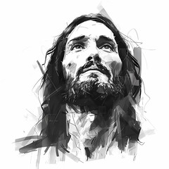 Jesus Christ, photography with white background, faith

