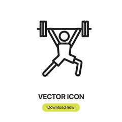 Weightlifter icon vector. Linear-style sign for mobile concept and web design. Weightlifter symbol illustration. Pixel vector graphics - Vector.	
