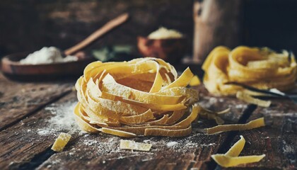pasta on a wooden background