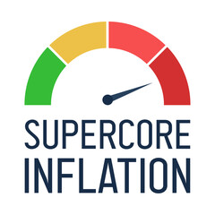 Supercore inflation gauge.  Inflation measurement, estimation. Higher prices, recession. Vector illustration.