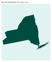New York, United States. Simple vector map. State shape. Solid style. Border of New York. Vector illustration.
