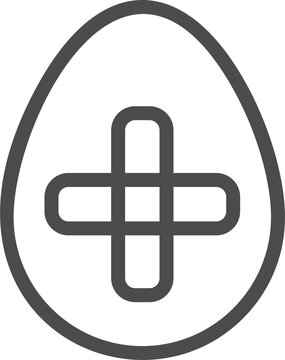 recommend clip art: Easter egg icon. Christian religious outline symbol with cross. Pictogram for holly spring holiday.