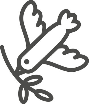 recommend clip art: Easter bird icon. Christian religious outline symbol of saint bird. Pictogram for holly spring holiday.