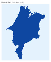 Maranhao, Brazil. Simple vector map. State shape. Solid style. Border of Maranhao. Vector illustration.