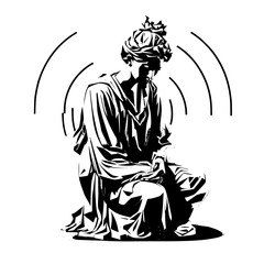 silhouette of a girl statue