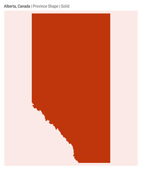 Alberta, Canada. Simple vector map. Province shape. Solid style. Border of Alberta. Vector illustration.