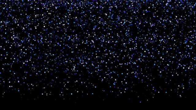 Blue glitter falling, with luma matte. Loop between 6:00-9:00.