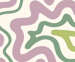 Fun Colorful Line Doodle Seamless Pattern, Retro Abstract Wallpaper, Creative Abstract Background with Colorful Waves