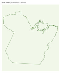 Para, Brazil. Simple vector map. State shape. Outline style. Border of Para. Vector illustration.