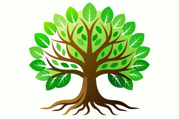 Fototapeta premium Green circle tree of life icon