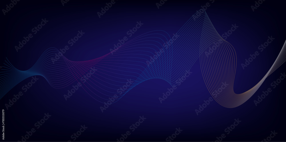 Poster purple violet and green blue vector abstract modern technology background with glowing line. horizon
