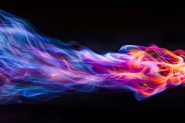 Ethereal Light Waves: Creative Blur of Fiery Colors