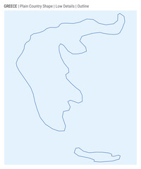 Greece plain country map. Low Details. Outline style. Shape of Greece. Vector illustration.