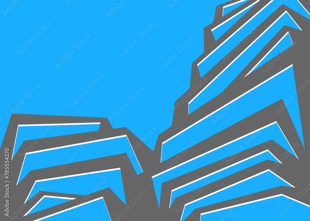 Poster abstract background with irregular staircase line pattern and with some copy space area