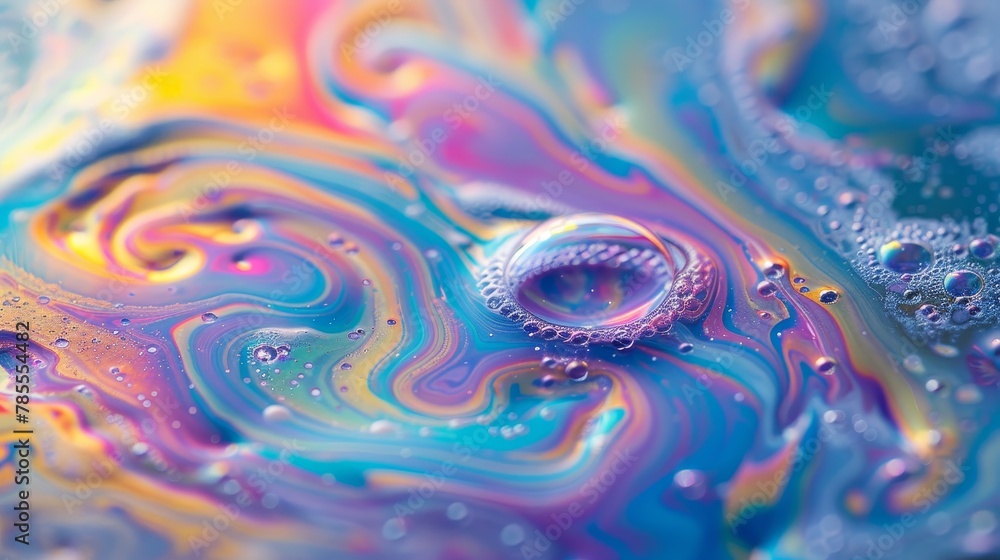 Poster abstract macro: a close-up photo of a soap bubble