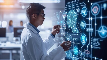 Fototapeta premium Examine the role of artificial intelligence in optimizing healthcare processes and patient outcomes