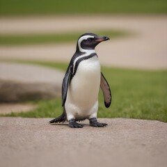 Obraz premium adult penguin on the ground