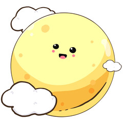 Full moon and cloud baby for bedtime illustration