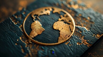 Globe Icons: A close-up photo of a globe icon printed on a business card