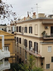 Buildings in old European town of Naples, Italy