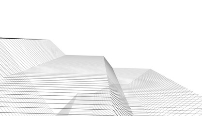 Fototapeta premium Architectural building 3d rendering. Concept sketch