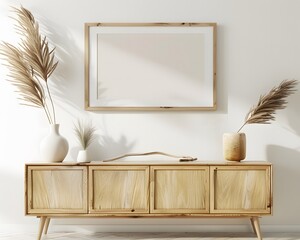 mockup of an empty horizontal picture frame