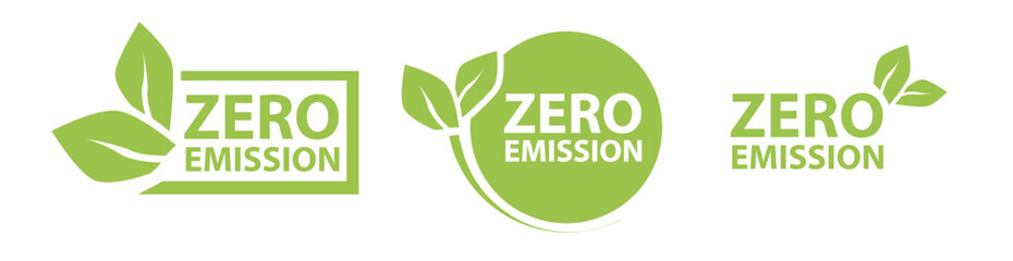 Zero Emission Net zero icon, CO2 net-zero emission, carbon neutral concept. Vector