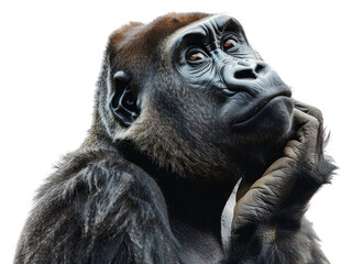 PNG Gorilla looking confused wildlife animal mammal