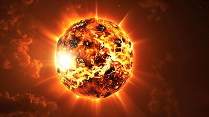Solar flares  explosions on the sun s surface radiating intense energy into space - obrazy, fototapety, plakaty