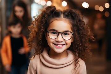 A high quality image depicting a confident young black teacher with arms crossed, standing in a classroom full of engaged students, looking directly at the camera.