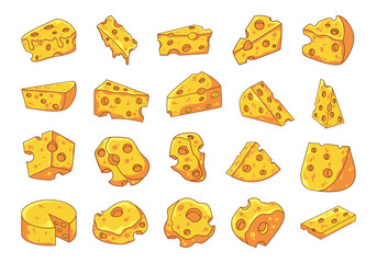 Sweet Cheese Illustration Element Set