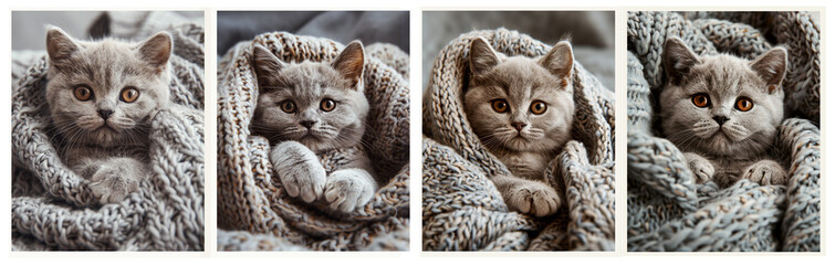 Collection of British shorthair kitten portrait - 785565833