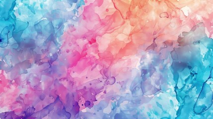 Vivid abstract watercolor blend in pink and blue hues. - obrazy, fototapety, plakaty