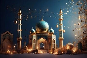 Eid celebration for Muslim Islamic monuments 